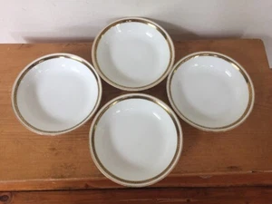 Set 4 Vtg Noritake Nippon Crete Greek Key White Porcelain Dessert Bowls Plates - Picture 1 of 8