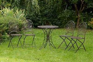 Conjunto mesa 4 sillas de hierro forjado muebles de jardín de hierro antiguo