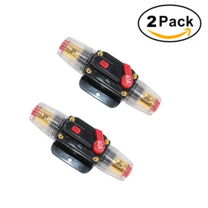 2x 40A Circuit Breaker Reset Inline Fuse Holder For Auto Car Stereo Switch Audio - Picture 1 of 3