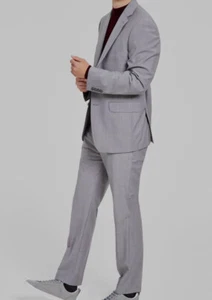 Calvin Klein Men's Gray Slim X Fit Wool Jacket-Pants 2-Piece Suit Size 46R - Picture 1 of 4