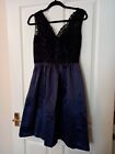 DESSY COLLECTION Size 8 Gorgeous Satin Look Cocktail Party Dress with Lace 
