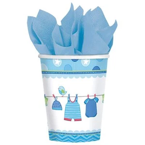 Shower with Love Boy Chevron Polka Dot Baby Shower Party 9 oz. Paper Cups - Picture 1 of 1