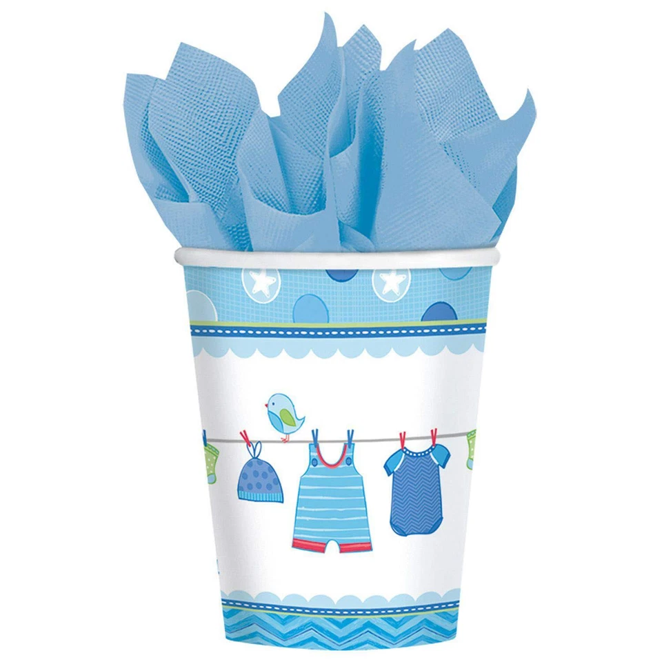 Shower with Love Boy Chevron Polka Dot Baby Shower Party 9 oz. Paper Cups - Image 1 of 1