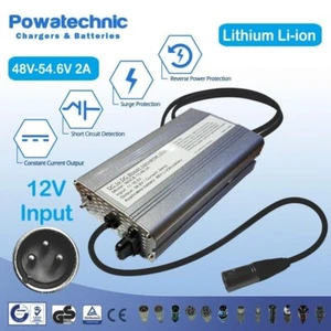 12V DC Auto Ladegerät mit XLR 3 Pin für 48V Ebike Akku 54,6V 2A Ausgang - Bild 1 von 2
