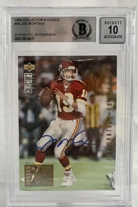 1994 Collector's Choice #36 Joe Montana Auto Kansas City Chiefs BGS Autograph 10 - Picture 1 of 7