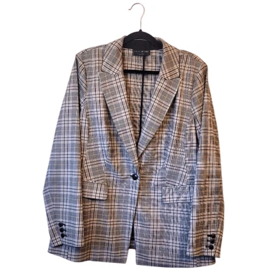 Blazer Lane Bryant para mujer rosa neutro pata de gallo a cuadros talla 16 Foto 1 de 4