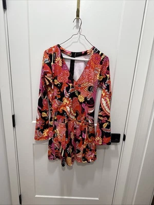 Leg Avenue Chic Hippie Paisley Low Waisted Mini Dress M/L - Image 1 of 4