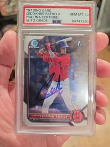 2022 Bowman Chrome 1st Bowman Cedanne Rafaela Auto PSA 10 BCP-61 Boston Red Sox - Picture 1 of 2
