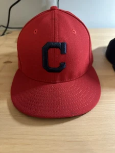 Cleveland Indians Guardians 7 1/4 New Era MLB Hat Vintage Made In USA 59Fifty - Picture 1 of 2
