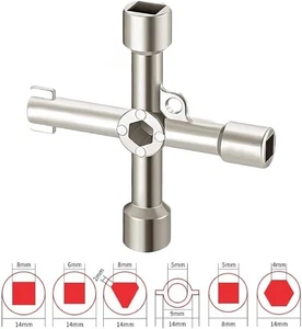 Llave multifuncional de 4 vías radiador universal utilitario purga eléctrica medidor llave - Imagen 1 de 11