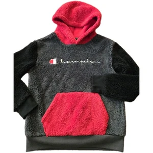 Champion Hoodie Youth Boys Small (8) Fuzzy Teddy Fleece Pullover Sweatshirt - Picture 1 of 4