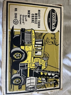 De colección Acero Prensado Mighty Tonka No. Camión grúa móvil 3940 con caja Foto 1 de 4