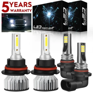 For Dodge Ram 1500 2500 3500 2002-2005 LED Headlight High/Low Fog Light Bulbs F7 - Imagen 1 de 22