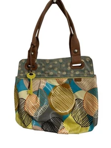 Fossil Key-Per Coated Canvas Floral Tote Handbag Large Shoulder Bag Cottagecore - Picture 1 of 12