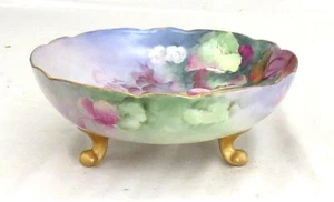 AK France Vintage 8.5/8 inch Footed Porcelain Bowl - Blackberries - Excellent - Imagen 1 de 5