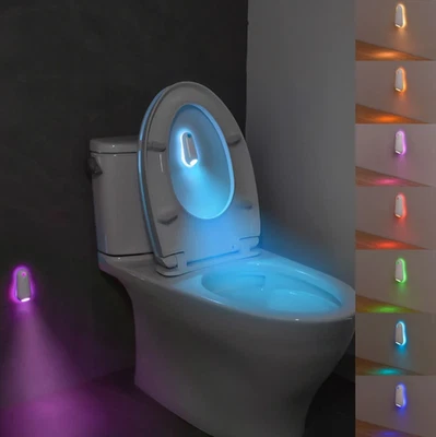 Lámpara LED recargable de 7 colores RGB con sensor de movimiento para inodoro 1 pieza - NUEVA Foto 1 de 4
