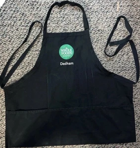Whole Foods Apron Dedham Black 3 Front Pockets Excellent Condition!!! ๐ - Picture 1 of 6