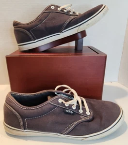 Vans Off the Wall Grey Canvas Lace Up Low Top Skate Sneaker Men 6 Women 7.5 - Picture 1 of 9