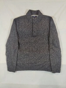 Johnnie-O Sweater Mens Large Rivington Henley Pullover Charcoal Gray Wool Alpaca - Picture 1 of 7