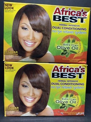 2 Pack Africa's Best Herbal Intensive No-Lye Dual Conditioning Relaxer System - Image 1 of 2