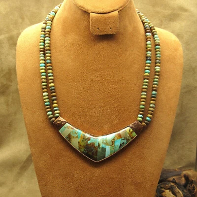 Colar de cobre martelado e verde turquesa - Imagem 1 de 4