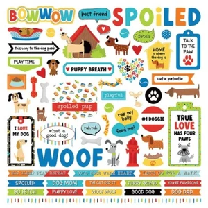 Photoplay - Bow Wow - Element Sticker 12"x12" Scrapbook Planner Dog - Picture 1 of 1
