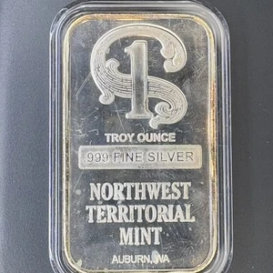 TONING Northwest Territorial Mint 1 Troy Oz 0.999 Fine Silver Bar In Capsule - Picture 1 of 5