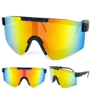 Kids Boys Girls Sports Baseball Cycling Retro Wrap Shield SUN GLASSES Ages 6-12 - Picture 1 of 6