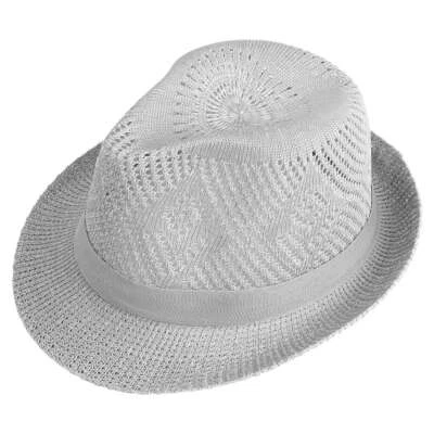 Hombres Mujeres Unisex Jazz Malla Trilby Fedora Sombrero Verano Playa Sombreros Transpirables Foto 1 de 4