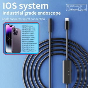 Waterproof Endoscope Snake Cam Inspection Camera for iOS iPhone/Android Car/Tube - Picture 1 of 9