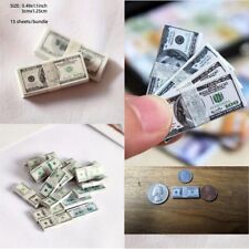 Dollhouse Miniature $100 Bills Play Money 1/12 scale 1x1/2" 15 or 30 Pc. Bundles