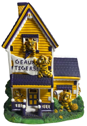 Slavic Treasures LSU Geaux Tigers University Mascot Lighted Porcelain House Cover