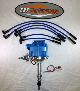 FORD 170,200,250 Inline 6 cylinder 64-83 HEI Distributor BLUE + USA Plug Wires - Picture 1 of 2