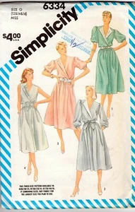 Abito pullover vintage 1984 Simplicity 6334 o taglia O 12&14 e 16 piegato in fabbrica - Foto 1 di 2