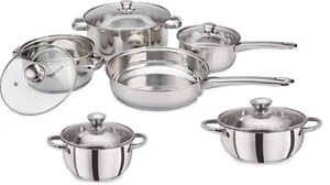 Stainless Steel Casserole Dish Cooking Pot Sauce Pan With Glass,Fry pan - Picture 1 of 13
