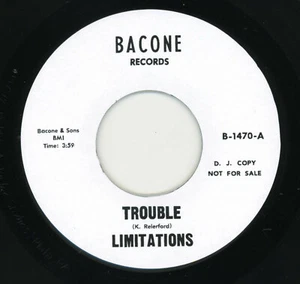Limitations - Trouble / The Black Man Sings-Bacone-45 rpm-1970 Philly Promo 45 - Imagen 1 de 2