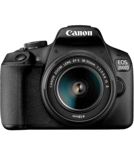 Canon EOS 2000D DSLR Camera and EF-S 18-55 mm f/3.5-5.6 IS II Lens - Black - Picture 1 of 4
