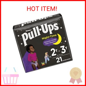 Pull-Ups Girls' Nighttime Potty Training Pants Training Underwear, 2T-3T, 21 Ct - Picture 1 of 2