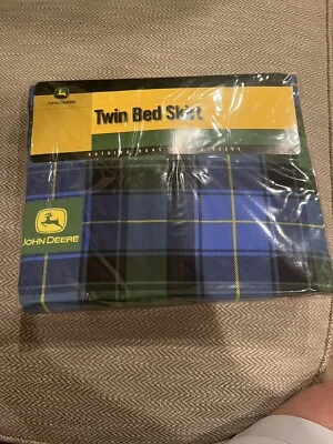 Falda cama doble John Deere verde azul negro amarillo a cuadros nueva Foto 1 de 4