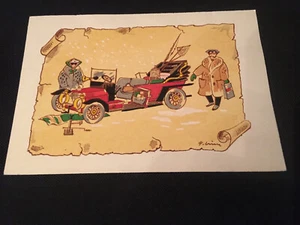 Antique Card Wishes Automobile Societe Seals Industrial - Picture 1 of 4