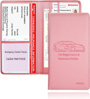 Car Registration and Insurance Card Holder - Leather Vehicle Glove Box Automobil