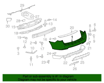 Cubierta de parachoques trasero genuino GM OEM 2010-2015 Chevrolet Equinox 23260231 Foto 1 de 4