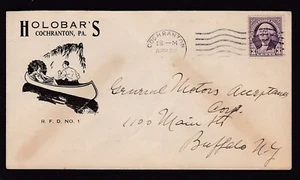 POSTAL HISTORY - HOLOBAR'S 1930's, COCHRANTON, PA. - Picture 1 of 2