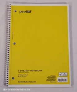 Pen+Gear Notebook, Wide Ruled, 1 Subject - Picture 1 of 1