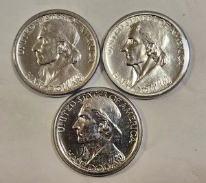 Complete Set of (3) 1937 Boone Commemorative Half Dollars P,D,S in BU Condition - Picture 1 of 2