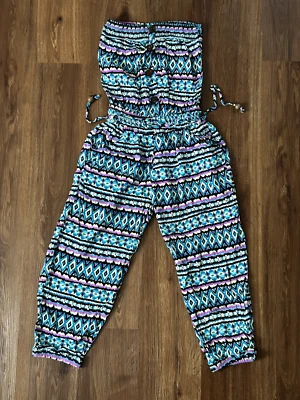 Детский комбинезон Aztec Print без бретелек с эластичным акцентом на талии и карманами - Изображение 1 из 4