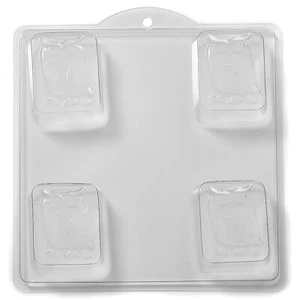 Owl on Rectangle Soap Mould - 4 Cavity - Picture 1 of 1