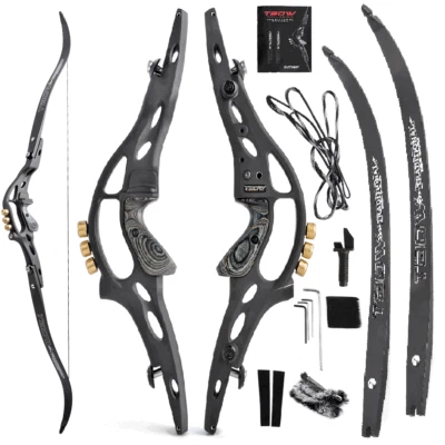 62" ILF Archery Recurve Bow 19" Riser 30-60lbs Limbs Takedown Hunting Shooting - Image 1 of 4