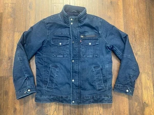Levi's Denim Style Puffer Jacket Mens Medium Western Style Puffer Quilted Lined - Picture 1 of 10