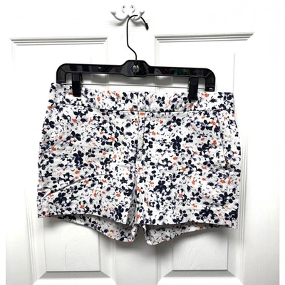 Pantalones Cortos Banana Republic Gris Azul Floral, Algodón Elástico, Ajuste Hampton, Para Mujer 8 Foto 1 de 4